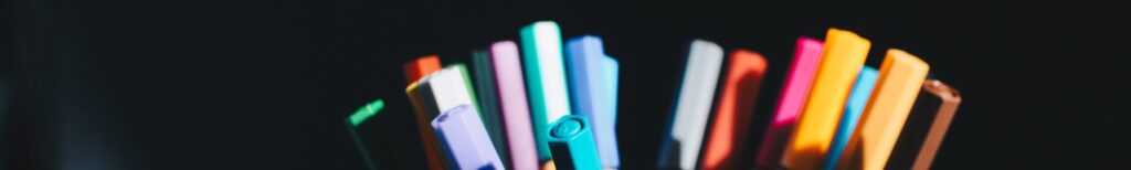 multicoloured pens