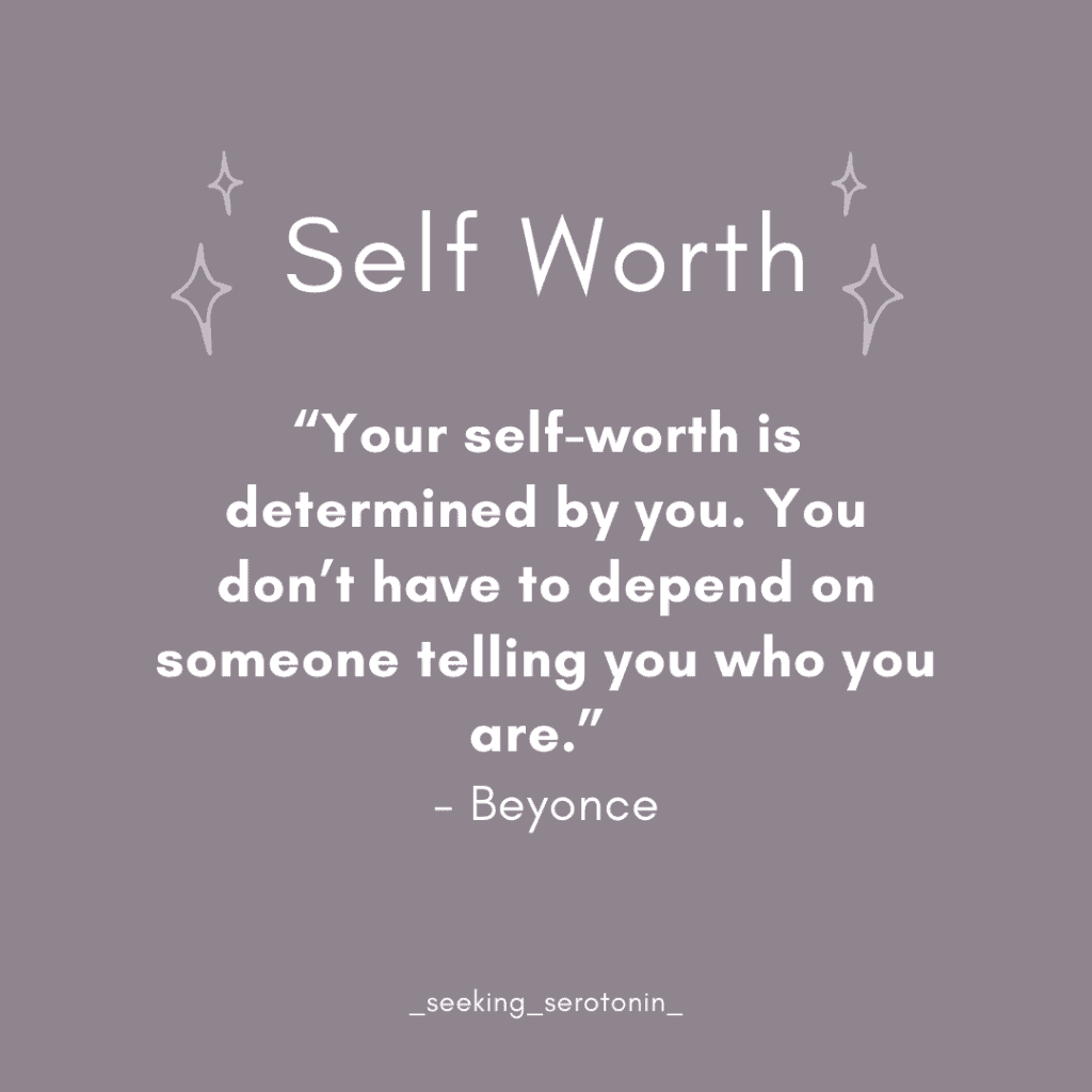 a quote about self-esteem from Beyonce