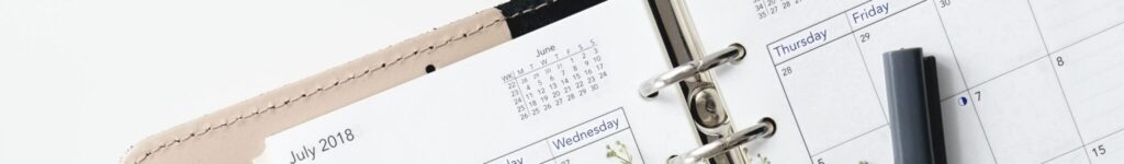a calendar template in a journal